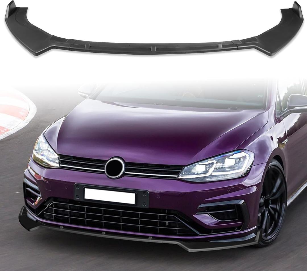 Front Bumper Lip Compatible with 2015 2016 2017 2018 2019 for VW Golf Hatchback Comfortline/Highline/R Base/S 2015-2019 for VW GTI Hatchback Autobahn/Base/S/SE Matt Black Front Lip