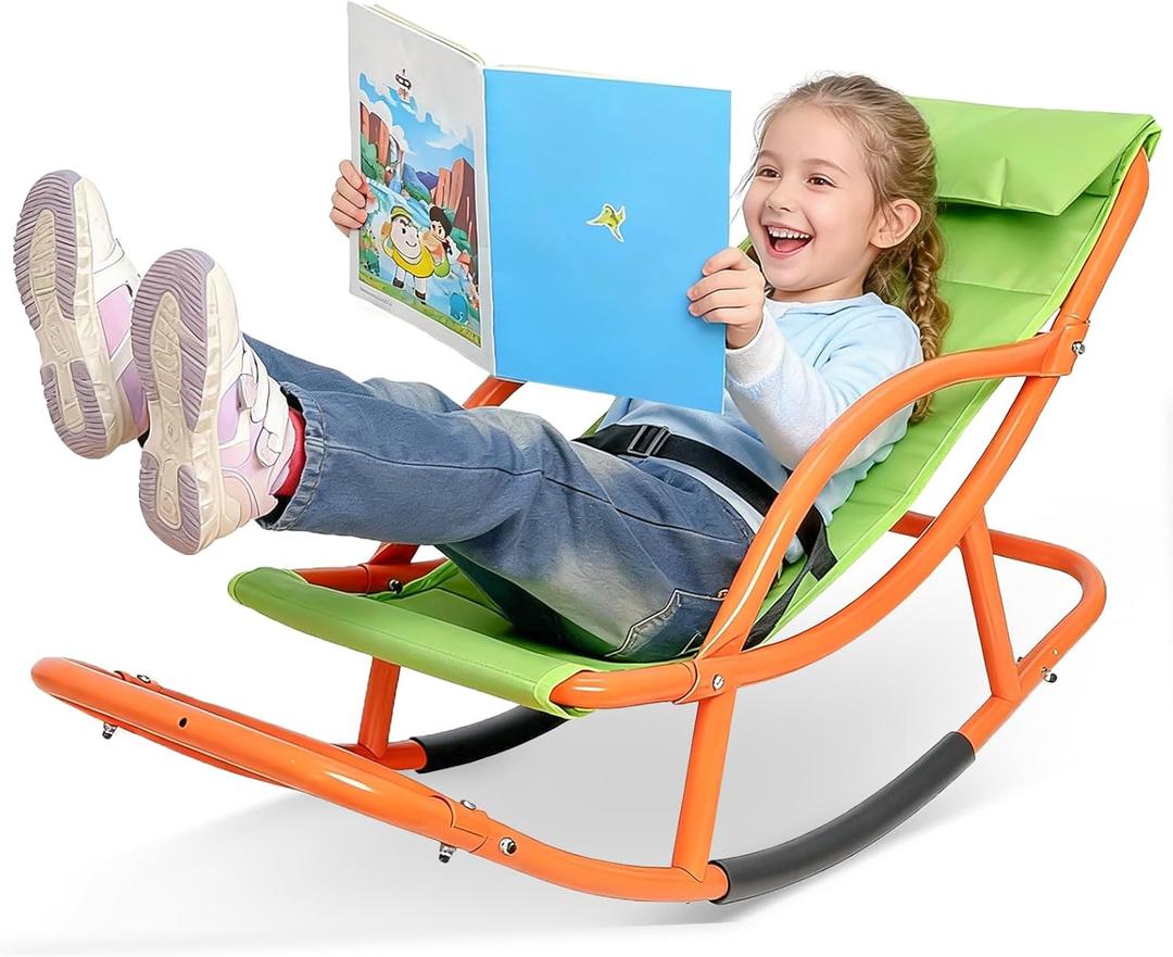 Kids Sensory Rocking Chair for Children Under 55 Inches Tall, Autism and ADHD Balance Seat Helps Kids Relax, Focus and Play, Comfortable Indoor & Outdoor Rocker for Bedroom, Nursery and Sensory Room