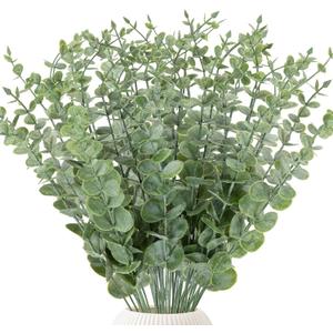 38pcs Eucalyptus Stems Artificial Eucalyptus Leaves Fake Greenery Branches Fake Flowers for Wedding Centerpiece Spring Easter Farmhouse Home Decoration