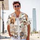 Men's Hawaiian Beach Shirt, Short Sleeve Shirts for Men, Quick-Dry Button Up Shirt for Party (XXXL)