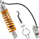 Adjustable 395mm Rear Air Shock Absorber, CNC Machining Process, Fit for Honda Sportrax TRX400EX 1999-2008, TRX450ER 2006-2014, TRX450R 2006-2012 ATV (Yellow)