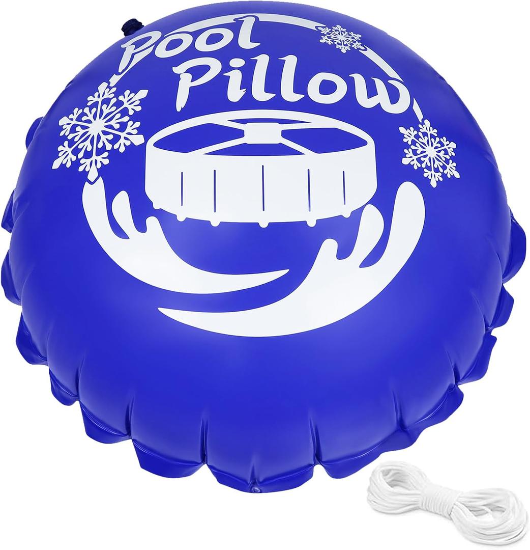 2 x 4x4Ft Pool Pillows for Above Ground Pools, 0.4mm PVC Cold-Resistant Air Pillow with 50 Ft Rope, Winterize Closing Kit for Winter Pool Cover, 4x4Ft-1Pcs