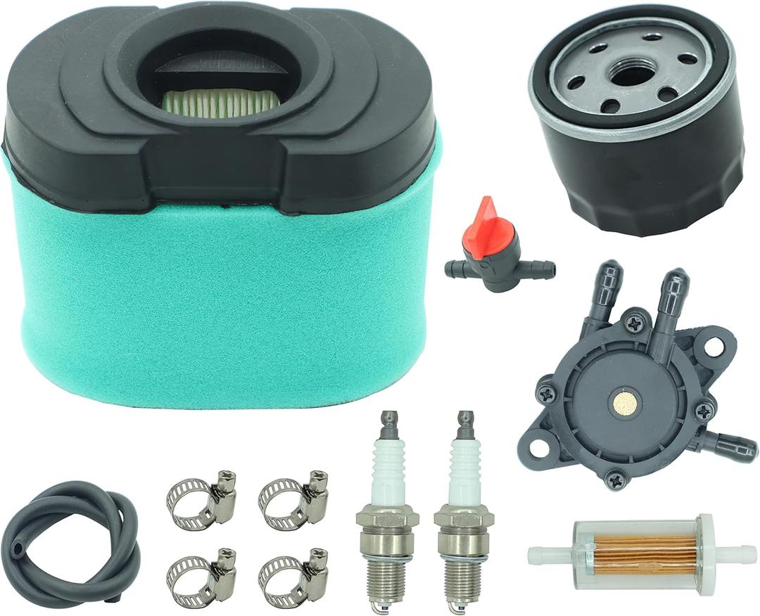 792105 Air Filter with 492932 Oil Filter Compatible with BS 407777 40G777 407777 445667 445877 Engine, for JD LA165 D160 MIU11515 GY21057 Lawn Mower air filter tune up kit