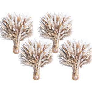 440PCS Natural Pampas Grass Mix Bouquet | Dried Pampas Bouquet for Wedding Boho Flowers Home Table Decor Desk Decor, Rustic Farmhouse Decor (440PCS)