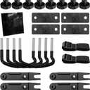 4PCS Roof Box U-Bolt Clamps, 82mm Internal Width Rooftop Cargo U-Bracket Clips with 8 Lock Nuts 2 Straps, Stainless Roof Carrier Rack Clamps Universal Car Mounting Accessory Kit