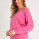 PJ Salvage Women's Loungewear Vintage Remix Long Sleeve Top, Pink, XL