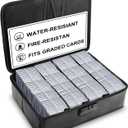 102+ 4 Row Graded Card Storage Box with Combination Lock, Waterproof and 5200f Fireproof Sports Card Case Compatible with PSA, CSG, SGC, TCG