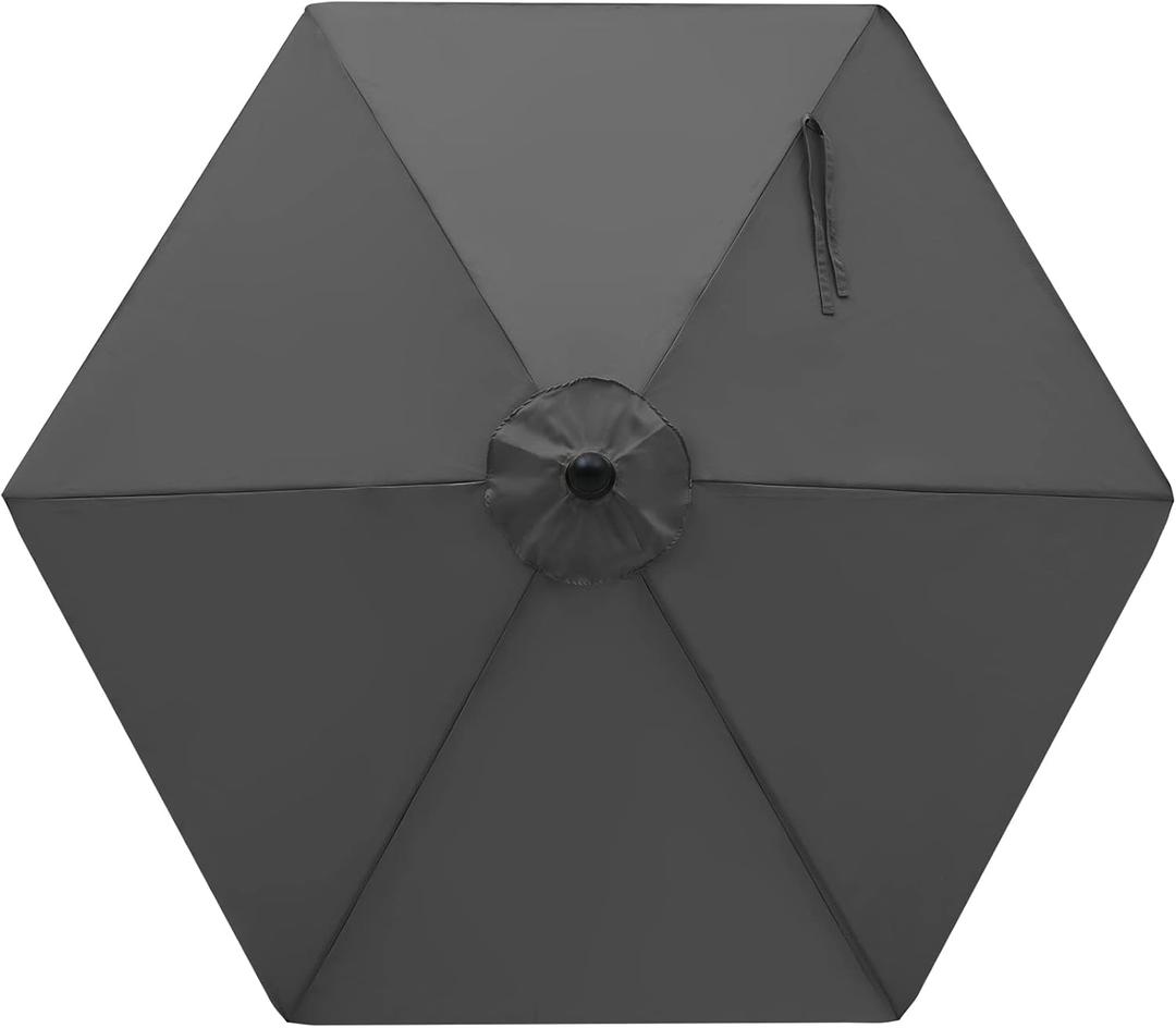 MASTERCANOPY Patio Umbrella 7.5 ft Replacement Canopy for 6 Ribs-Dark Grey Canopy Only