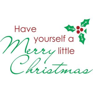 Home Wall Decal - Have Yourself a Merry Little Christmas - Adorable Loving Design Living Room Lounge Area Home Wall Decoration Vinyl Sticker - Size: 30 in(W) x 27 in(H)