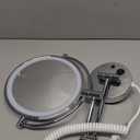 Gospire 9 Wall Mounted Lighted Magnifying Mirror, 1X/10X Magnification Double-Sided LED Bathroom Mirror, 3 Color Lights & Stepless Dimming with Touch Sensor, Extendable Arm 360 Swivel for Shaving (Silvery)