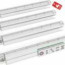 Permium Mahjong Racks with Pushers 4-Piece Set Clear Acrylic Mahjong Tiles Racks with Built-in Pushers Mahjong Accessories Transparent Mahjong Tile Holder, 18.5 x 3.5 x 2.13 Inches