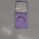 Magnetic Case for Samsung Galaxy Z Flip 7 with & Ring Kickstand & Screen Protector & Magnetic Hinge Protection, [Support Wireless Charging ] Slim Hard PC Shockproof Cover for Galaxy Z Flip 7 (Purple)