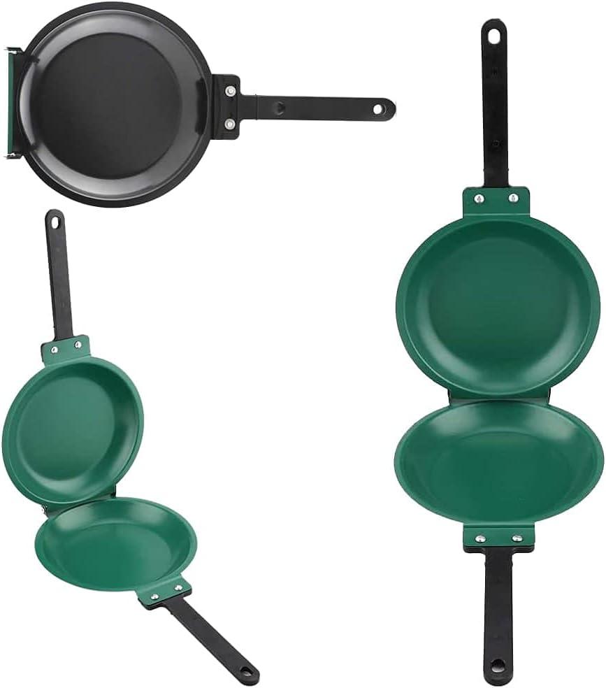 Killer's Instinct Outdoors 1 PCS Double-sided Frying Pan, Easy-to-clean Double-sided Frying Pan with Flip Design