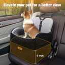 PETICON Waterproof Dog Car Seat for Small Medium Dogs, 6in Memory Foam Pet Booster Seat for Dogs up to 26 lbs with Pockets, Detachable Washable Pet Carseat with Y-Shape Safety Belt