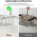 Shower Caddy Hanging, Never Rust Shower Organizer Hanging, Aluminum Shower Racks for Inside Shower with Hooks for Razor, Bathroom Organizers and Storage with Soap Holder, Bright Silver