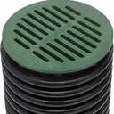 NDS 50, 6 In. Round Grate Drain Cover, Connects to Speed-D Catch Basin Drain,Drain Pipes & Fittings, for Small Lawns, Landscaping, and Patios,Green