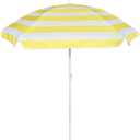 AMMSUN 5ft Seaside Umbrella for Sand Box and Water Table - Kids Durable Umbrellas for children Beach Camping Garden Outdoor Play Shade (5ft Yellow White)