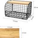 2 Set Stackable Wire Basket with Openable Top, Kitchen Counter, Pantry Organizer and Storage Produce Onion Potato Fruits Vegs Bread Food Snack Spice Organizing Bin for Cabinet Shelf Countertop Floor