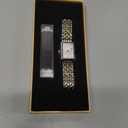 GAOFAN HOUR Gold Watches for Women with Vintage Rectangular Case,White Roman Dial,Stainless Steel Band,Adjustment Tool Included,Water Resistant(TwoTone)