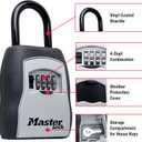 Master Lock Key Lock Box for House Keys Outdoor Portable Combination Lockbox with Resettable 4 Digit Code, Weather Resistant Durable Metal Body, Holds 5 Keys, 5400EC Black