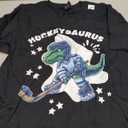Hockeysaurus FunnyDinosaur Hockey Kids Hockey Boy T-Shirt, Small 