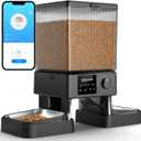 oneisall Automatic Cat Feeder with 5G WiFi, Automatic Cat Food Dispenser for 2 Cats Small Pets, 20 Cups/5L Timed Dry Food Dispenser with APP Control (Black)