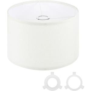 PATIKIL Drum Lamp Shades for Table Lamps 12"x12"x8" Linen Lampshade Easy Assembly Lamp Shade with E27 to E26/E14 Adapters for Floor Lamps Bedside Lamps Pendant Lights, Beige (1.65" Spider)