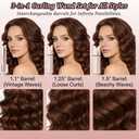 Automatic Curling Iron Rotating 3-in-1 Self Curling Hair Curler with 3 Barrel Sizes for Loose Waves to Tight Curls, Negative Ion Ceramic, Anti-Tangle & Fast Heating, Safe Styling for All Hair Types