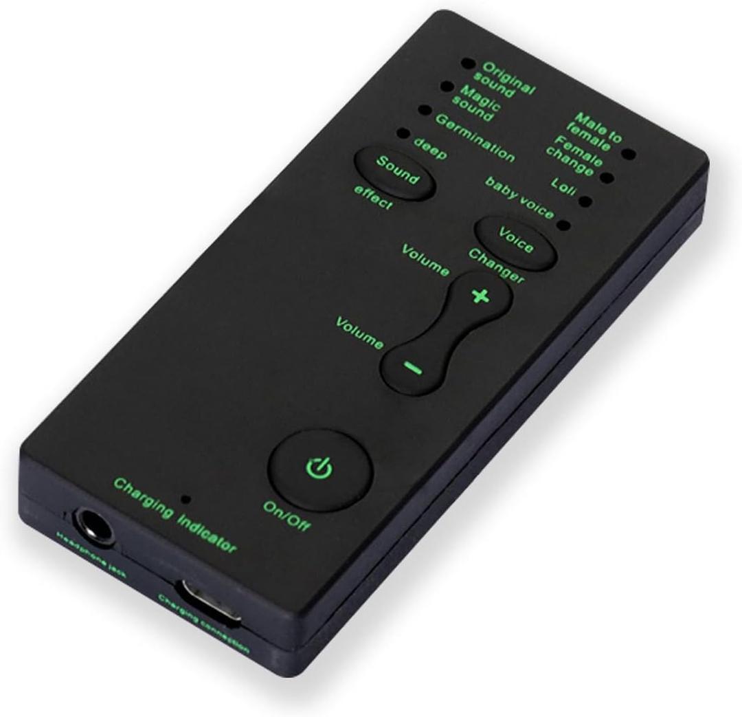 Mini Portable Voice Changer, Handheld Microphone Voice Modulator Disguiser with 8 Sound Effects, Live Broadcast Voice Gaming Recording for Mobile Phone Computer PS4 PS5 Xbox One Games Streaming (M1)