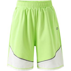 PATPAT Boys Shorts with Pockets, Quick-Dry Breathable Shorts for Running Soccer Basketball, Sports Team Uniform for Kids Teen (Green, L)