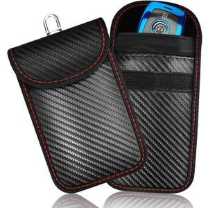 Upgraded Faraday Bag for Key Fob (2 Pack), Premium Faraday Key Fob Protector Car RFID Signal Blocking, Car Security Protection Pouch, Anti-Theft Pouch, Anti-Hacking Case Blocker-Black.