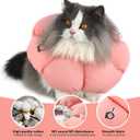 HiDREAM Cat Cone Collar,Cute Waterproof Elizabethan e Collar for Cats,Anti-Bite Lick Wound Healing Safety Cat Recovery Collar,All-Season Style (Pink, S)