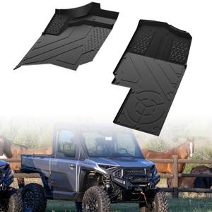 TPE Floor Mats for Polaris Ranger XD 1500, Front Rubber Floor Mat All Weather Protection Slush Liner for Polaris Ranger Crew XD 1500 Northstar Premium/Ultimate 2024 2025 Accessories (2PCS)