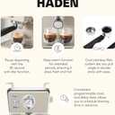 HADEN Barista Brew Espresso Coffee Machine, Stainless Steel Espresso Maker with Milk Frother and Steamer Function and 1.5L Water Tank, Putty & Copper