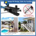 36" Modular 8-12FT Black T304 Stair Cable Railing Post Kit, Cable Railing System with 3 Stair Posts, 134ft 1/8" Wire Rope(No Handrail), Adjustable Length Easy DIY for 28-38 Stairway