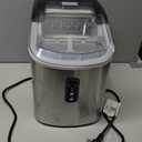 EUHOMY Smart Ice Makers Countertop -26lbs in 24 Hours, 9 Cubes Ready in 8Mins, Self-Cleaning Countertop Ice Maker, Portable Ice Maker with Ice Scoop and Basket, Perfect for Home/Kitchen/Office(Sliver (Stainless Steel Silver)