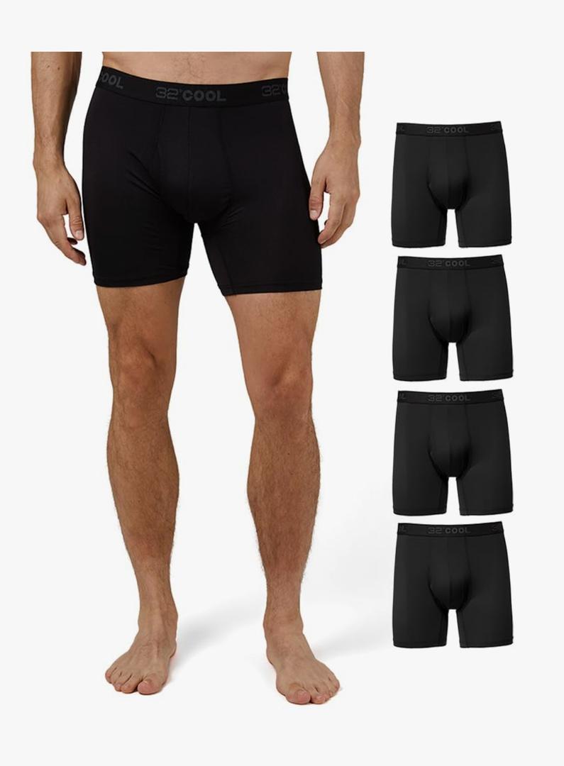 32º DEGREES mens Mens 4-pack Active Mesh Quick Dry Performance Boxer Brief, Large