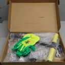 Half Moon Edger Lawn Tool with Double V-Shaped Saw-Tooth Blade & Rubber T-Grip, 40in Edging Shovel for Landscaping, Garden Edging Tool for Landscaping, Manual Lawn Edger Tools for Garden Maintenance (Yellow)