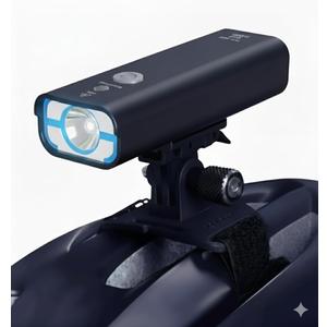 Bike Helmet Light, 8500 Lumens Bike Headlight Rechargeable, Front Bike Lights for Night Riding, 7 Modes, Wide Beam, IPX4 Waterproof Light with Upgrated Adjustable Mount Strap and Angle