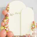 Wokceer Wedding Arch Backdrop Stand and Cover Set of 2 Metal Arch Stand with Arch Cover Ivory 7.2FT, 6FT for Birthday Party Wedding Ceremony Bridal Baby Shower Event Decor