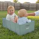 Ingenuity Tuckaway Toddler Folding Tub, Converts Shower to Tub, Folds to Store, Easy to Clean, No Assembly Required, Portable Baby Bathtub for Travel, 12M-5Y, Green