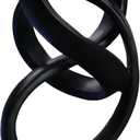 10" Modern Abstract Ribbon Decorative Sculpture, Knot Sculptures,Home Decor,Coffee Table Statues,Dining Living Room Desk DecorBlack