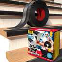 Stair Edge Protector 48 Ft - Black Rubber Edge Trim for Steps - Vinyl Stair Nose Molding - Rubber Nose Trim - Fit for Indoor and Outdoor - Non Slip and Waterproof