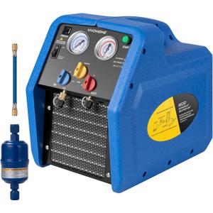VIVOHOME R1234yf R32 R454B 3/4 HP Portable Refrigerant Recovery Machine Oil-Less, Freon Recycling Unit HVAC for Vapor Liquid Refrigerant, Car Air Conditioning