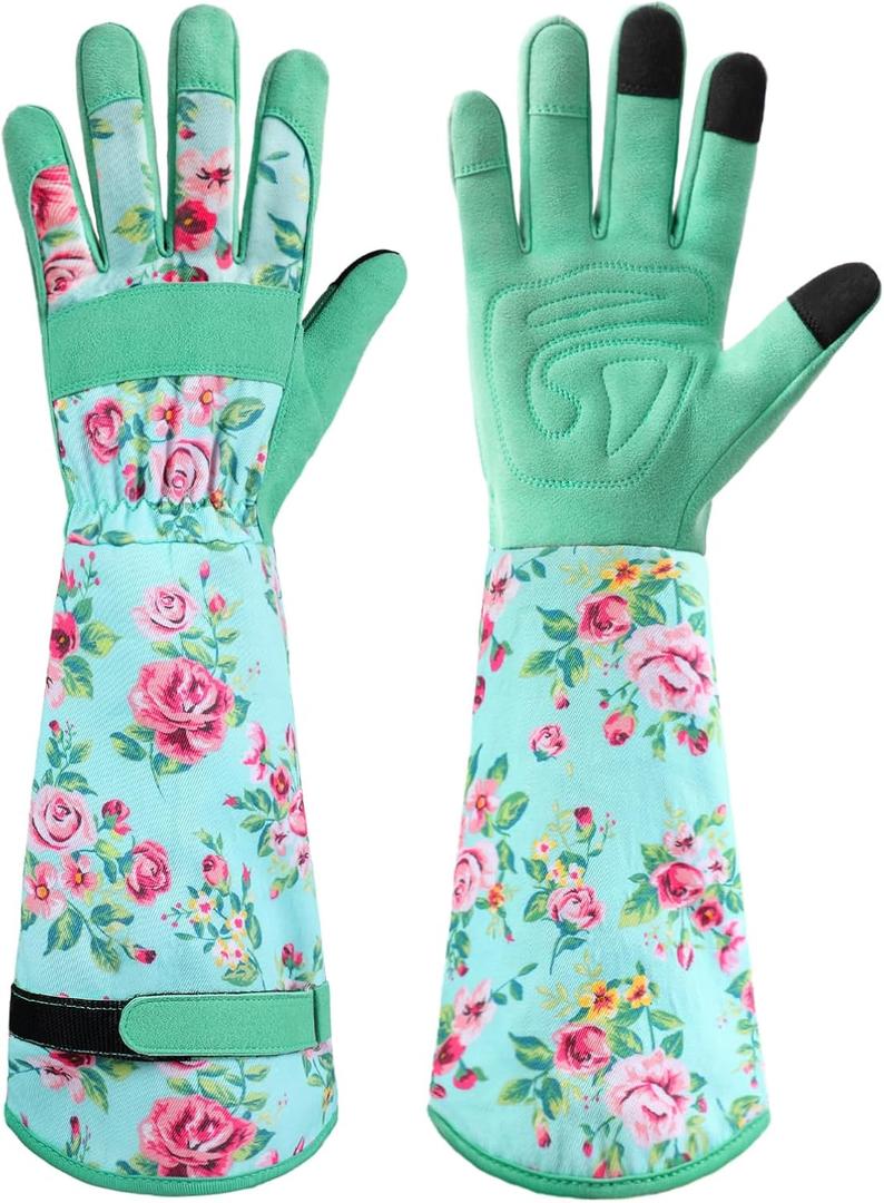 Gardening Gloves for Women Long Sleeve Garden Gloves Ladies Light Protective Gloves for Yard & Outdoor Work, One Size