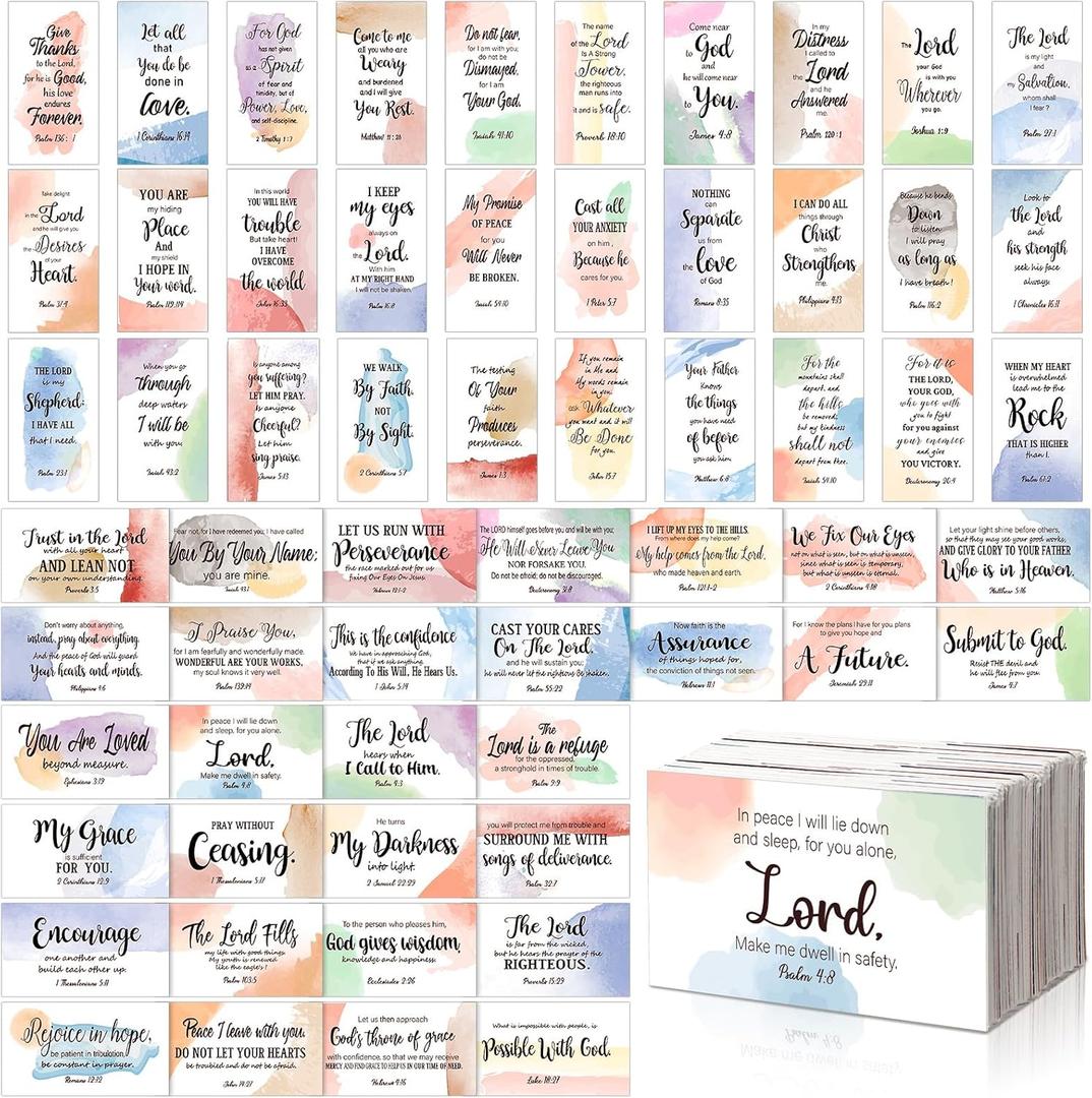 Estune 240 Pcs Bible Verse Cards with Full Scripture Bulk Mini Prayer Cards Women Men with Assorted Motivational Inspirational Gospels Quote Bulk for Friend Religious Christian Gift(Cute Style)