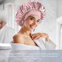 3 x Silk Bonnet for Sleeping Women Double Layer Satin Lined Hair Bonnet for Sleeping Shower Cap for Women with Natural Curly HairMediumBlush Pink-Blush Pink