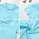 ODASDO Boys Back to School T-Shirt Tops Apple Pencil Printed Causal Button Up Short Sleeve Tee Shirts Summer Outfit (5-6 Years)