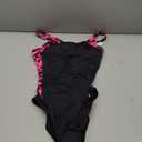 Beautikini Period Swimwear One Piece Leakproof Athletic Racerback Swimsuit Menstrual Sporty Bathing Suit for Teen Girls Women (Large, Black/Red Maple Leaves)