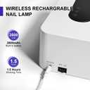 JODSONE U V Nail Lamp Rechargeable Portable with 3 Timers and LCD Display Screen for Nail Dryer Gel White